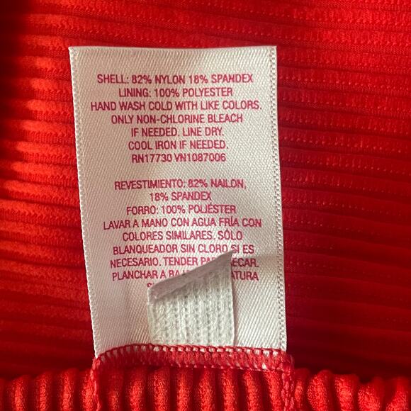 Xhilaration Womens Swim Size Large RIbbed Cheeky Bikini Bottoms Red Swim Suit - Picture 4 of 8